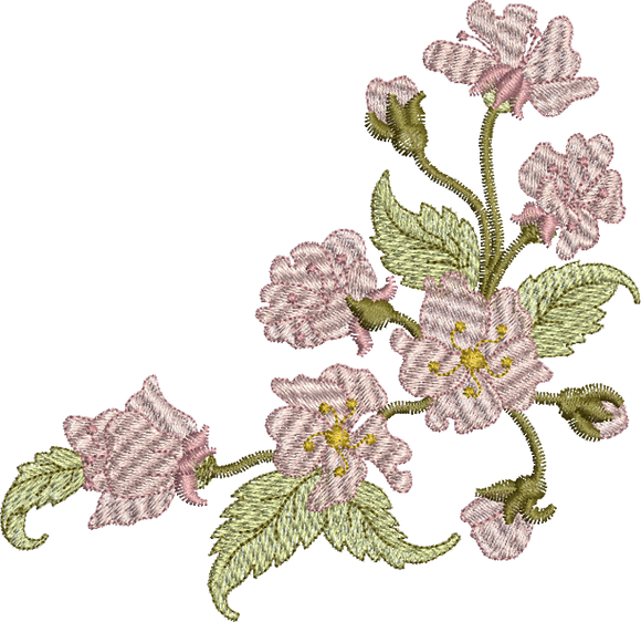 Fairy Flower Blossom Corner Embroidery Motif - 31 by Sue Box – Sue Box ...
